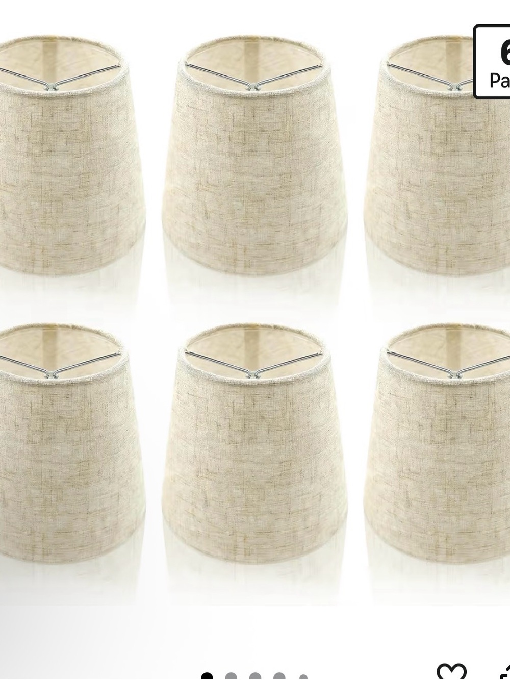 Neutral Beige Linen Lamp Shade (Set of 6)